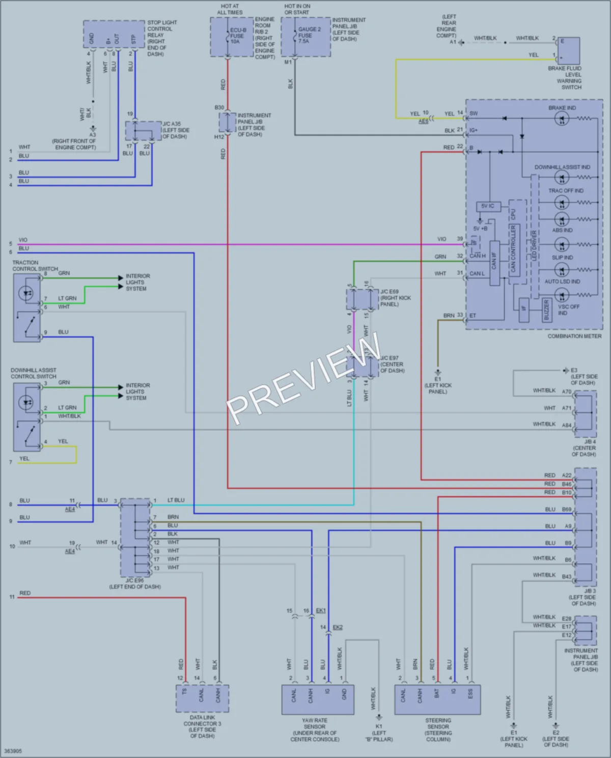 2012 Toyota RAV4 Anti Lock Brakes wiring diagram preview