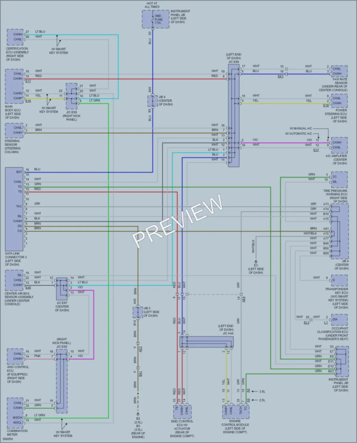2012 Toyota RAV4 Computer Data Lines wiring diagram preview