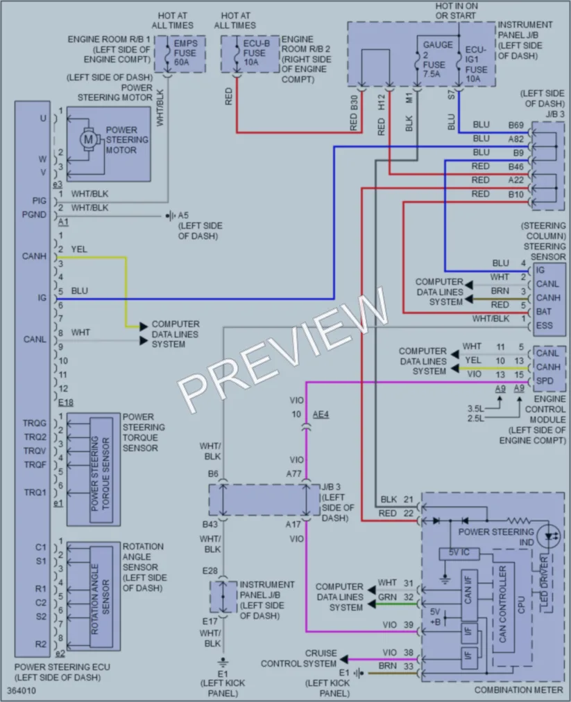 2012 Toyota RAV4 Electronic Power Steering wiring diagram preview
