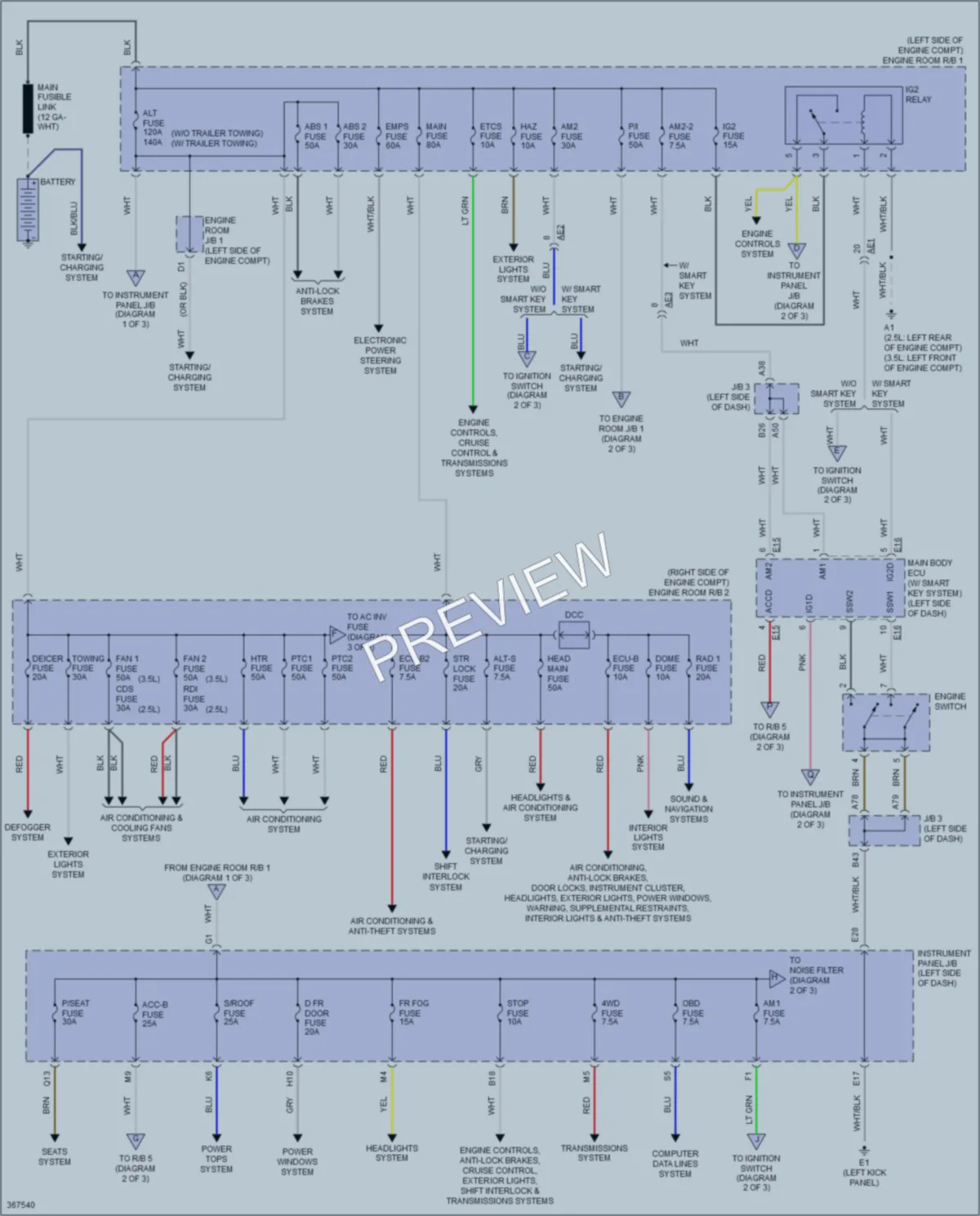 2012 Toyota RAV4 Power Distribution wiring diagram preview