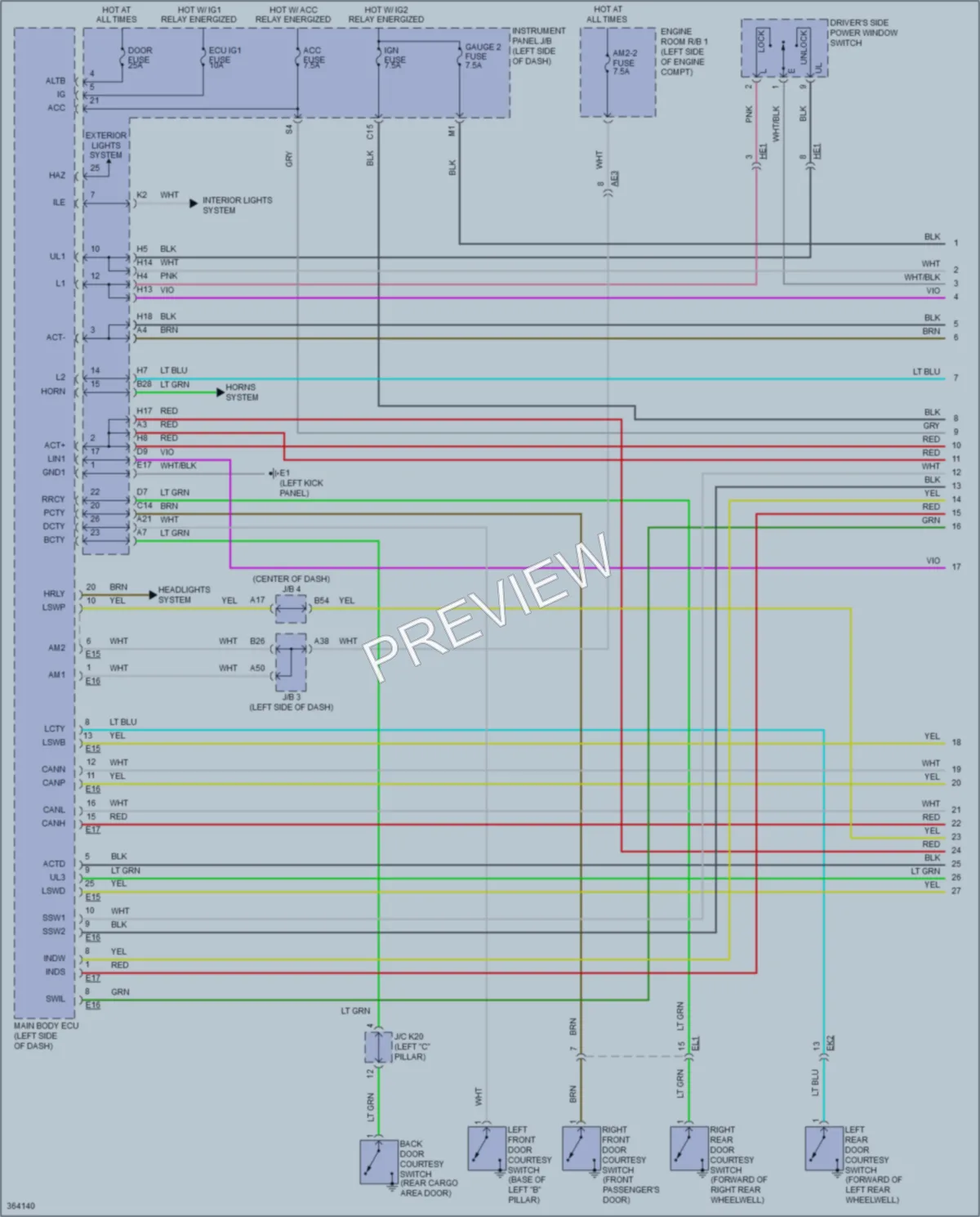 2012 Toyota RAV4 Power Door Locks wiring diagram preview