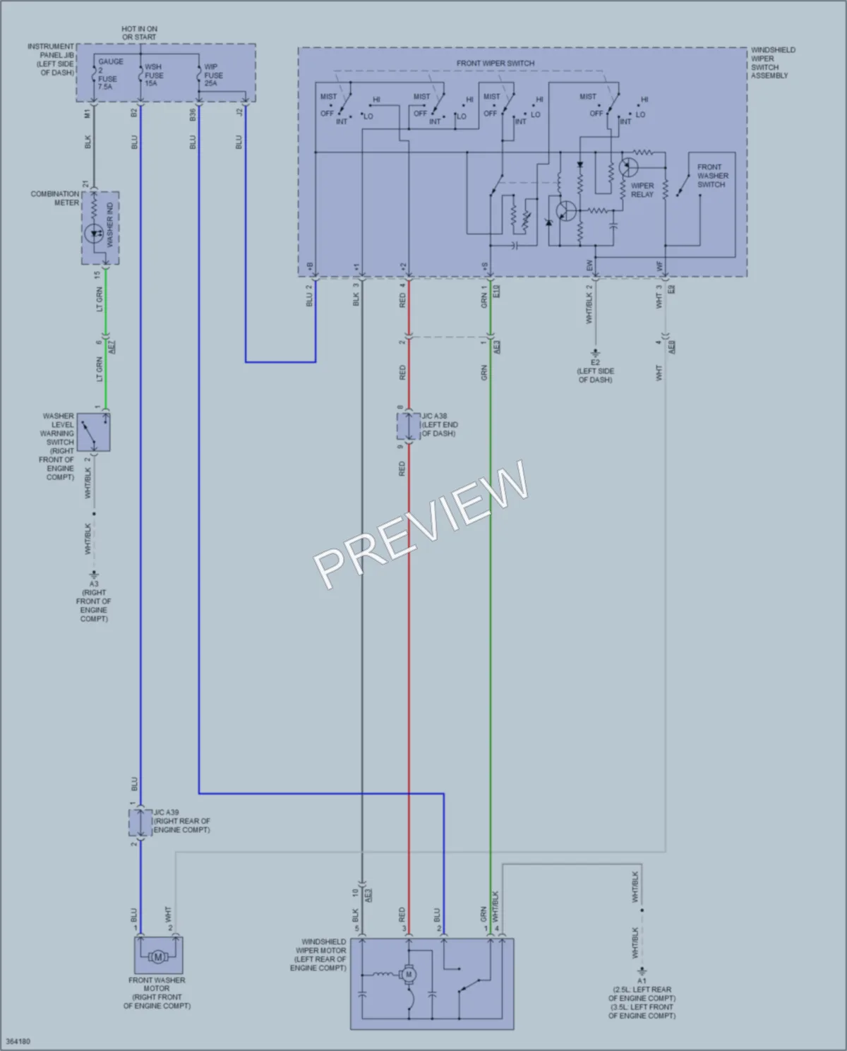 2012 Toyota RAV4 Wiper Washer wiring diagram preview