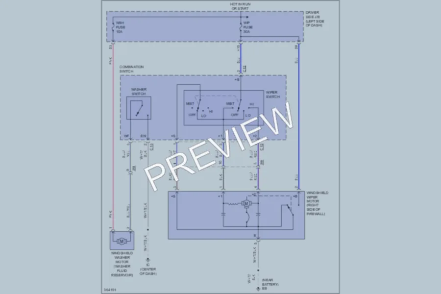2012 Toyota Tacoma Wiper Washer wiring diagram preview