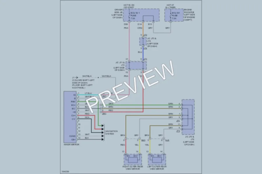 2012 Toyota Tundra Power Mirrors wiring diagram preview