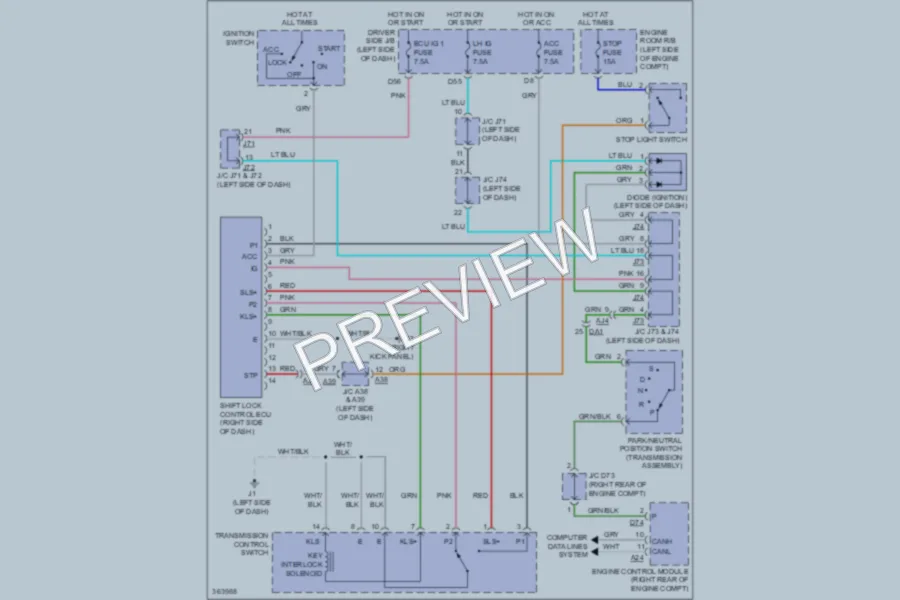 2012 Toyota Tundra Shift Interlock wiring diagram preview