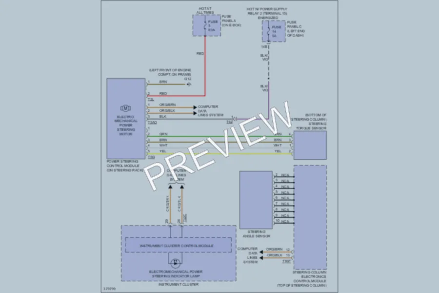 2012 Volkswagen Beetle Electronic Power Steering wiring diagram preview