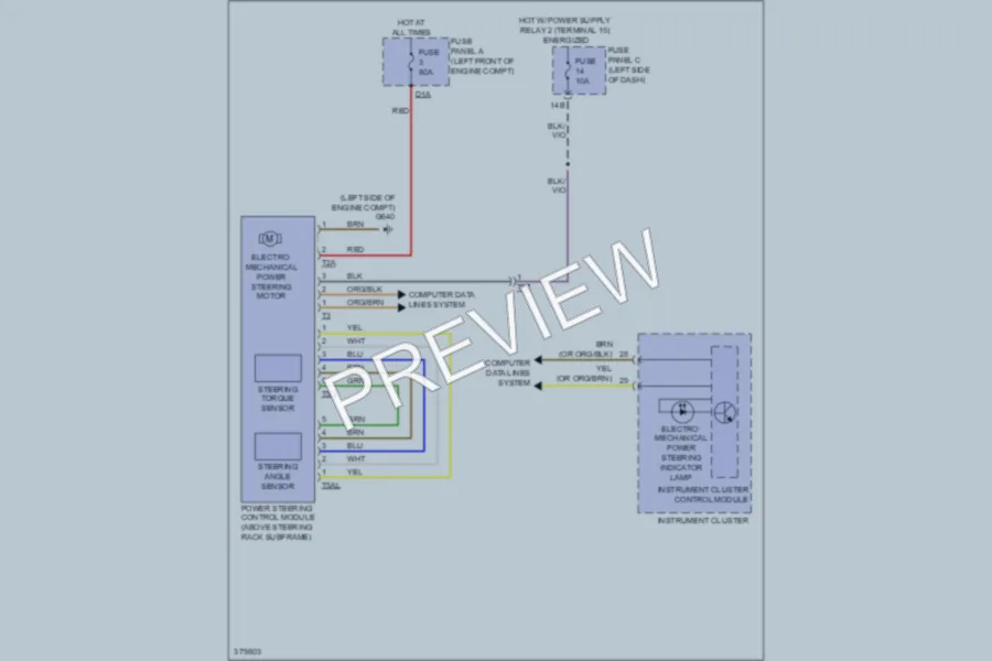 2012 Volkswagen 4D Sedan Electronic Power Steering wiring diagram preview