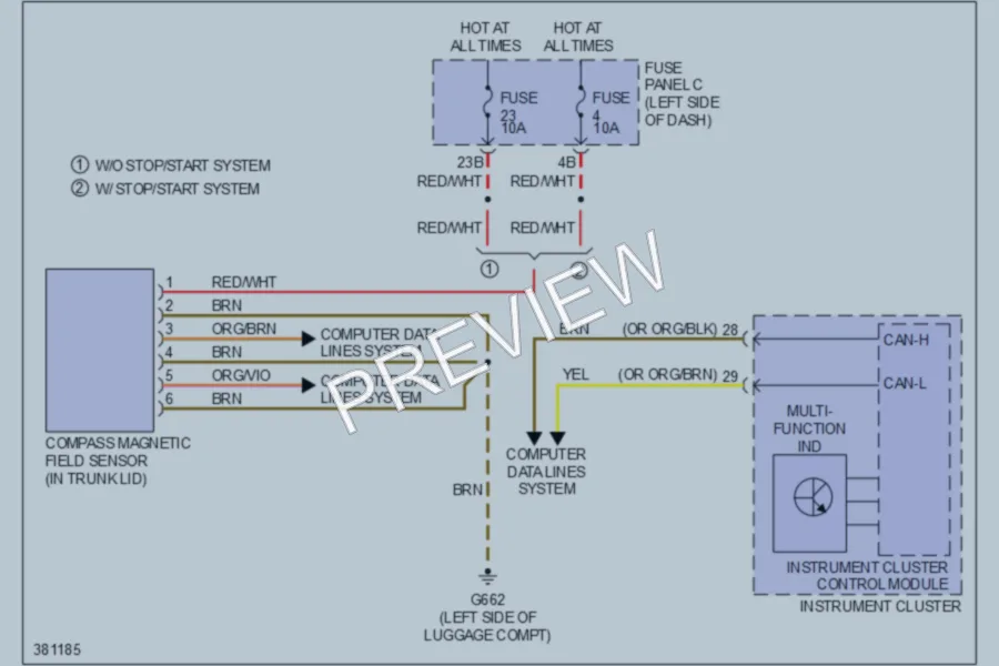 2012 Volkswagen 4D Sedan Instrument Cluster wiring diagram preview