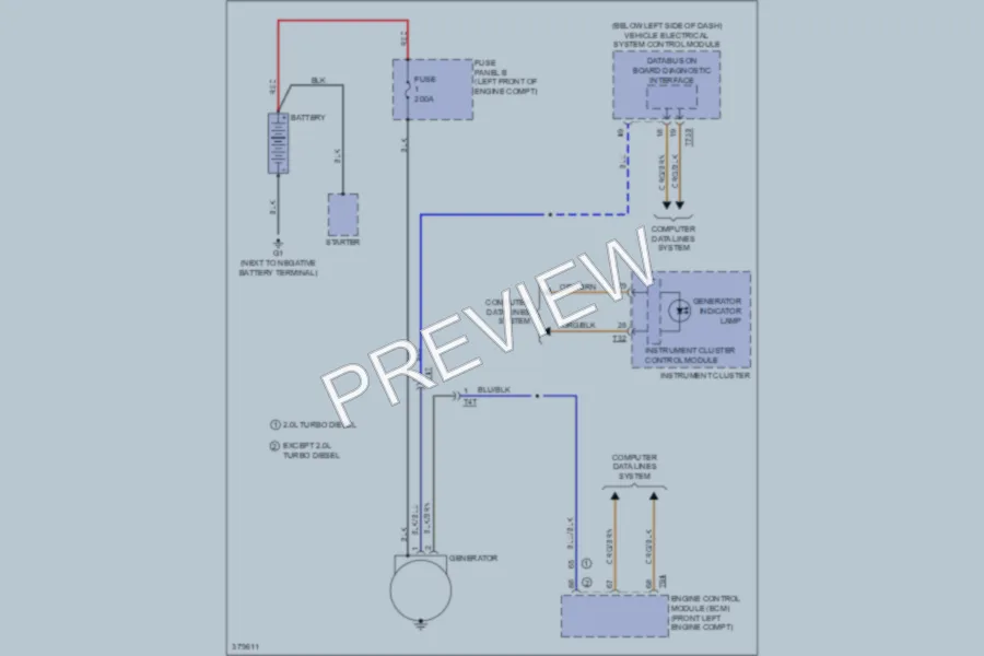 2012 Volkswagen 4D Sedan Starting Charging wiring diagram preview