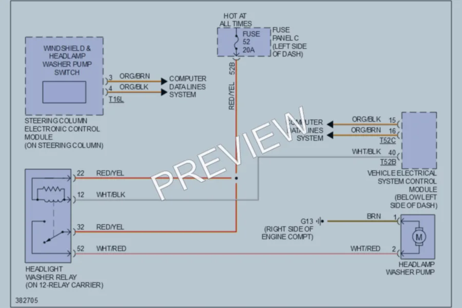 2012 Volkswagen 4D Sedan Wiper Washer wiring diagram preview