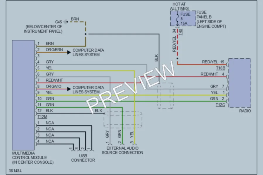 2012 Volkswagen 4D Wagon Radio wiring diagram preview