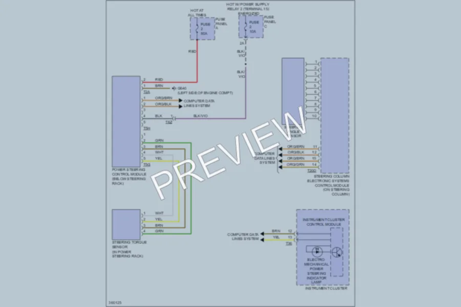 2012 Volkswagen GTI Electronic Power Steering wiring diagram preview