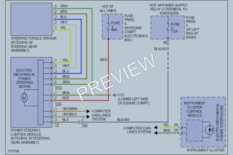 2012 Volkswagen Passat Electronic Power Steering wiring diagram preview