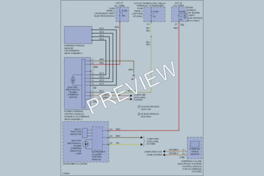 2012 Volkswagen PassatCC Electronic Power Steering wiring diagram preview