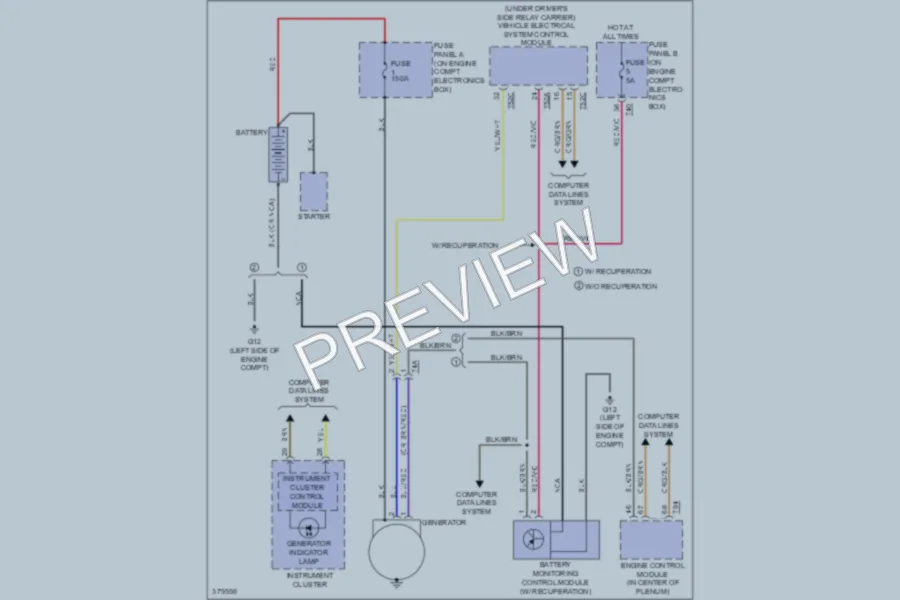 2012 Volkswagen PassatCC Starting Charging wiring diagram preview