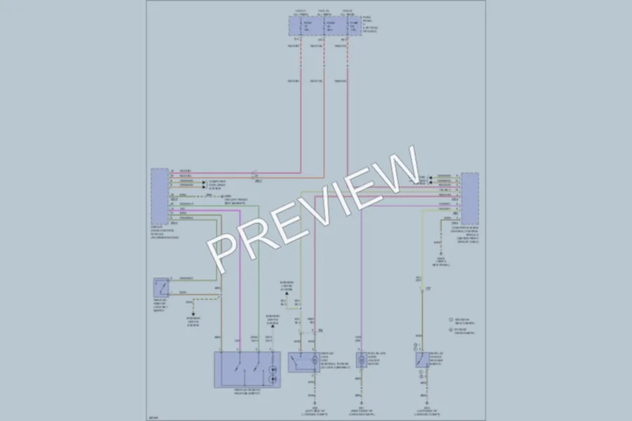 2012 Volkswagen PassatCC Trunk Tailgate Fuel Door wiring diagram preview