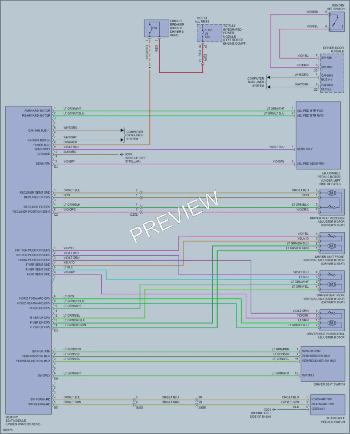 2012 Volkswagen Routan Memory Systems wiring diagram preview