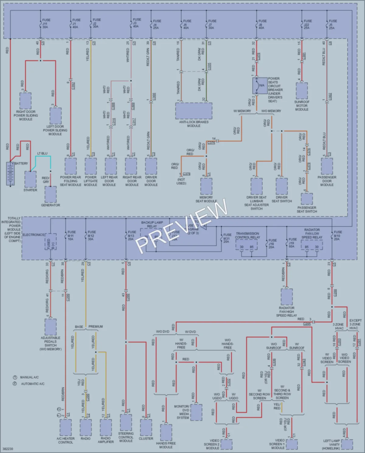 2012 Volkswagen Routan Power Distribution wiring diagram preview