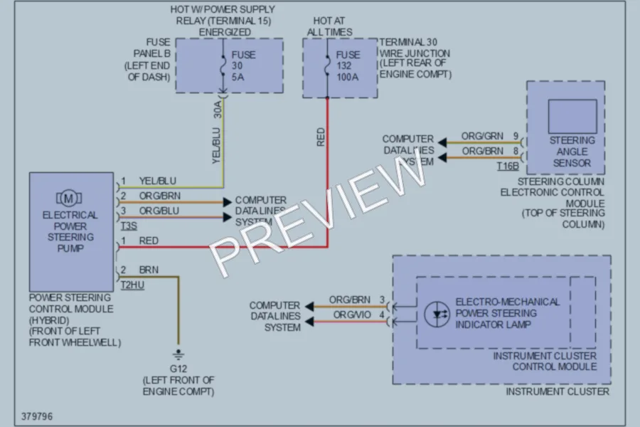 2012 Volkswagen Touareg Electronic Power Steering wiring diagram preview