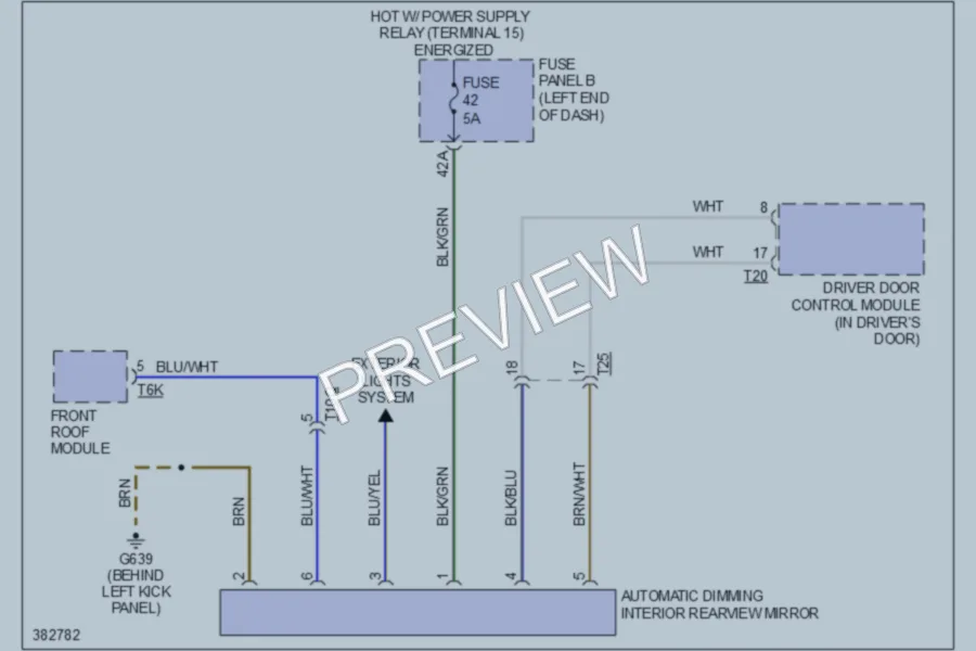 2012 Volkswagen Touareg Power Mirrors wiring diagram preview