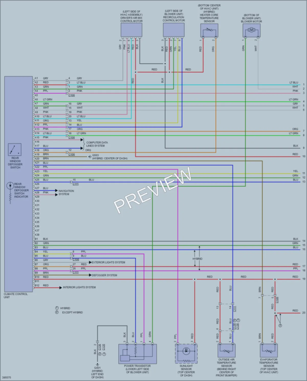 2013 Acura ILX Air Conditioning wiring diagram preview