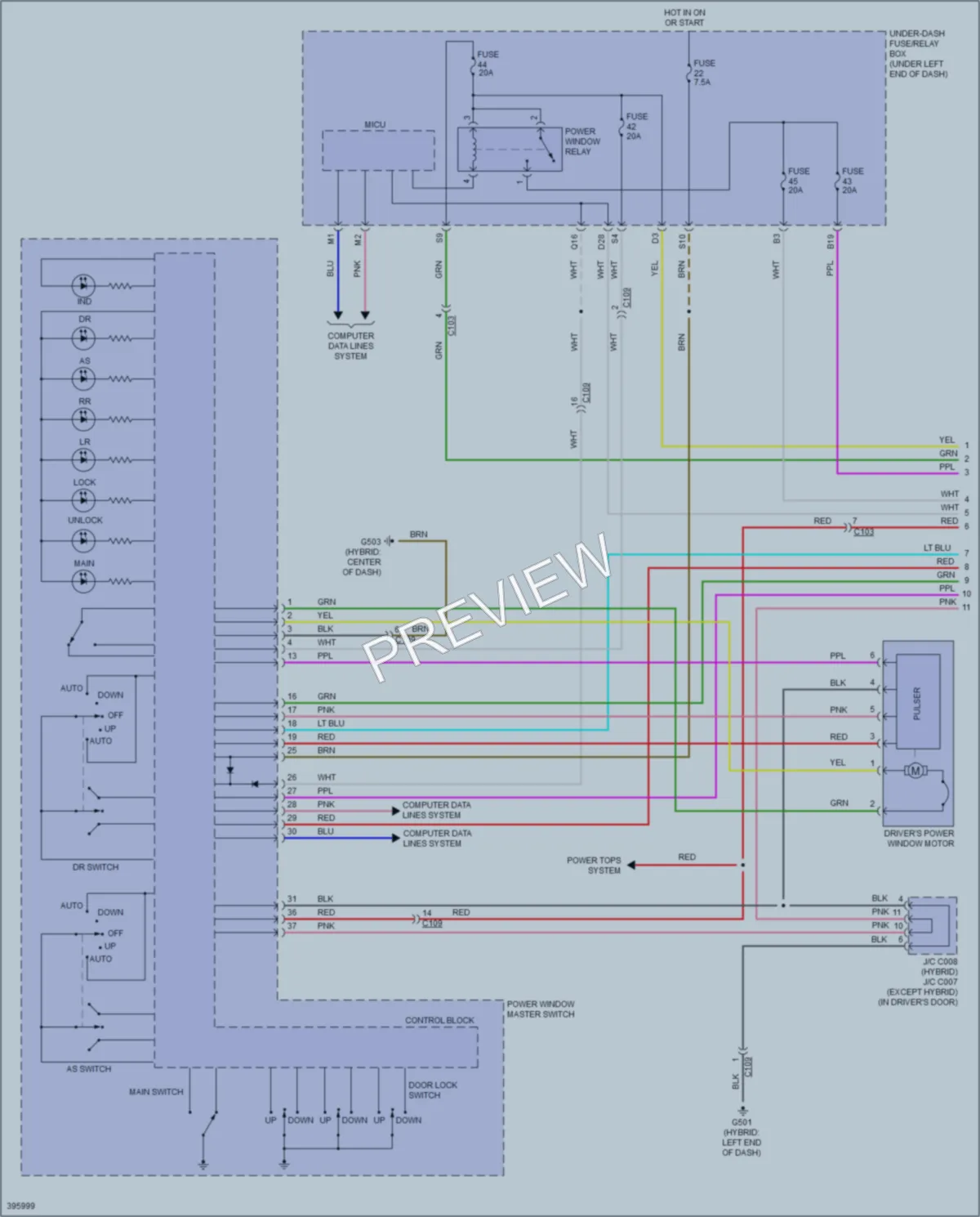 2013 Acura ILX Power Windows wiring diagram preview