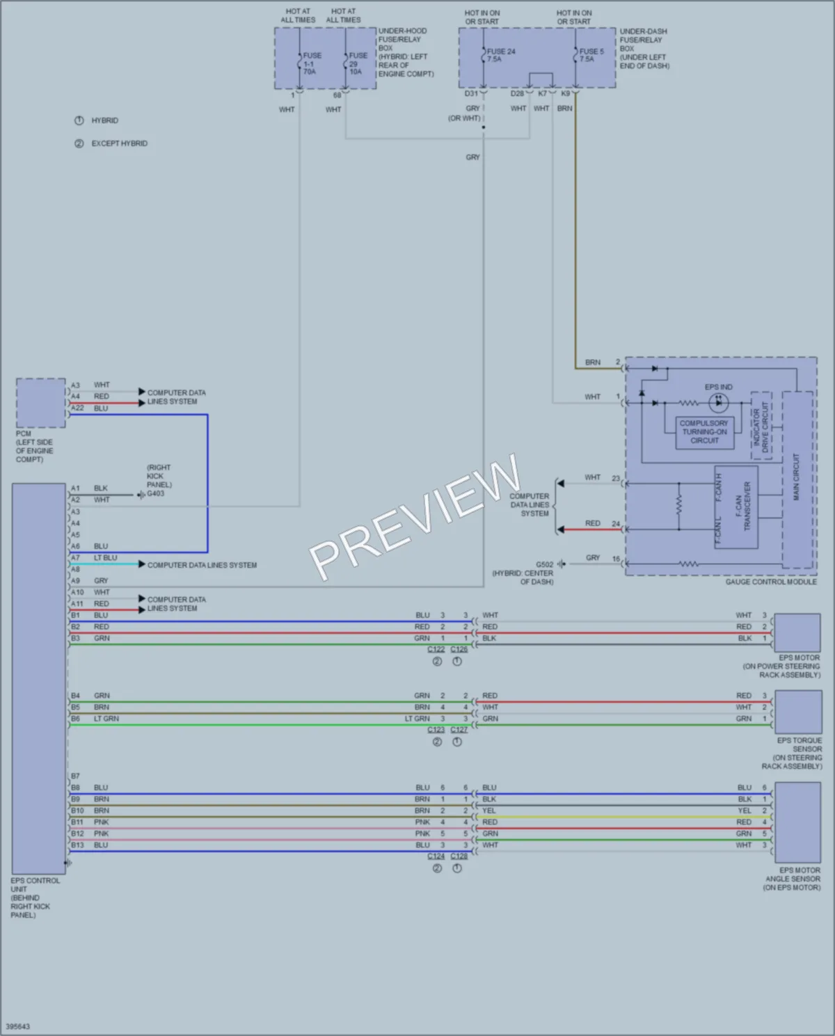 2013 Acura ILXHybrid Electronic Power Steering wiring diagram preview