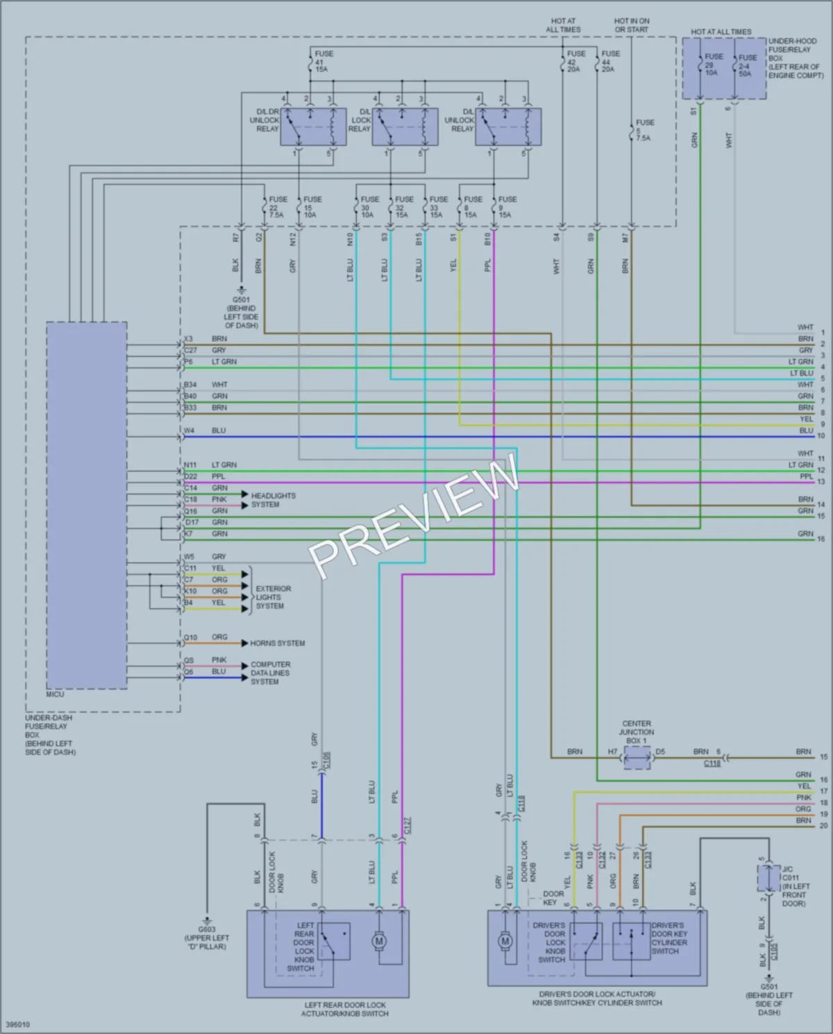 2013 Acura RDX Power Door Locks wiring diagram preview
