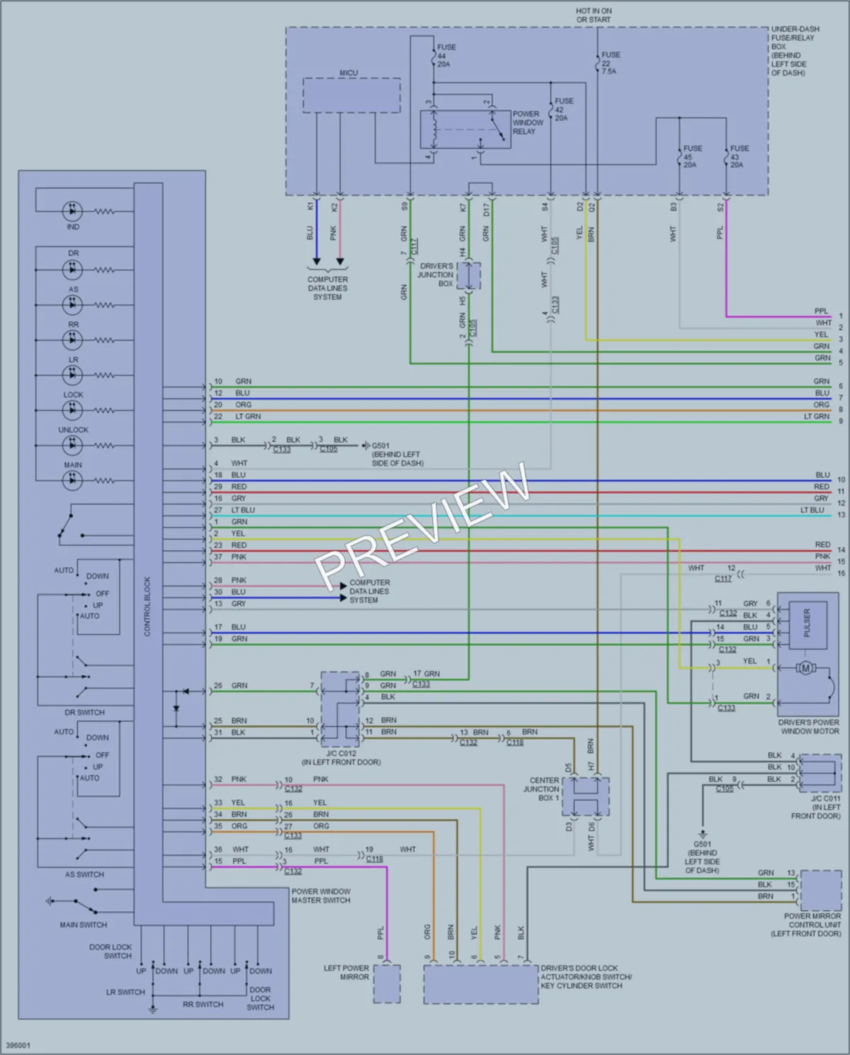 2013 Acura RDX Power Windows wiring diagram preview