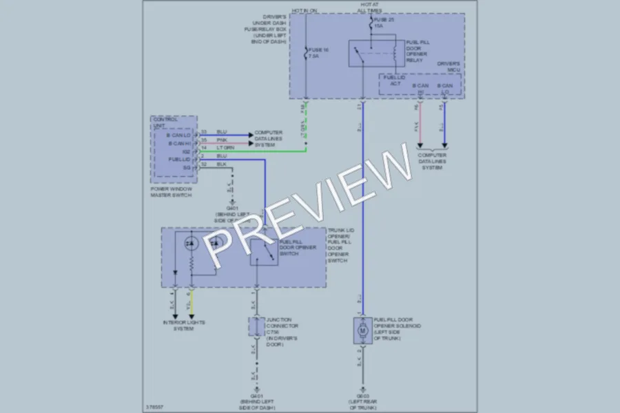 2013 Acura TL Trunk Tailgate Fuel Door wiring diagram preview