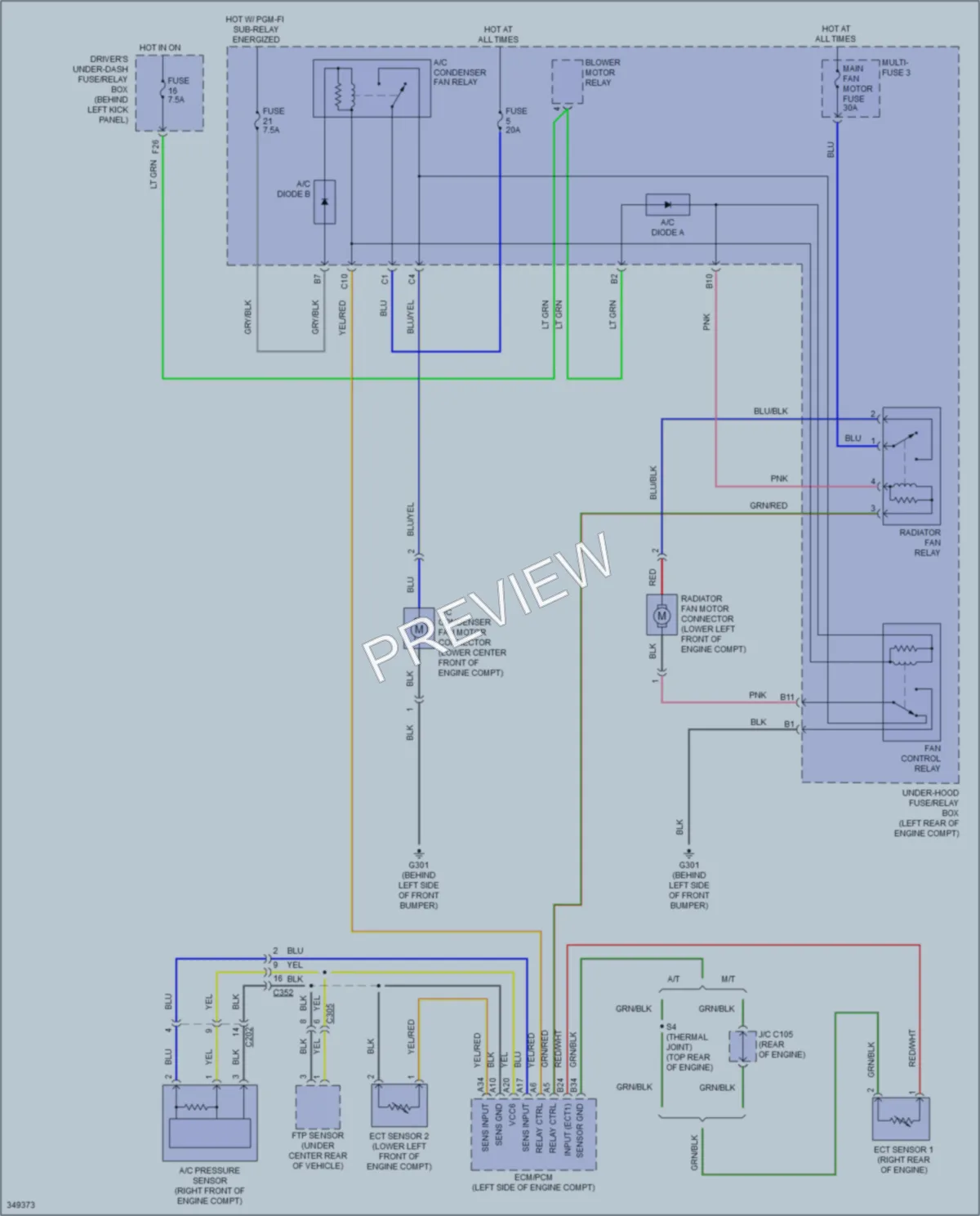2013 Acura TSX Cooling Fan wiring diagram preview