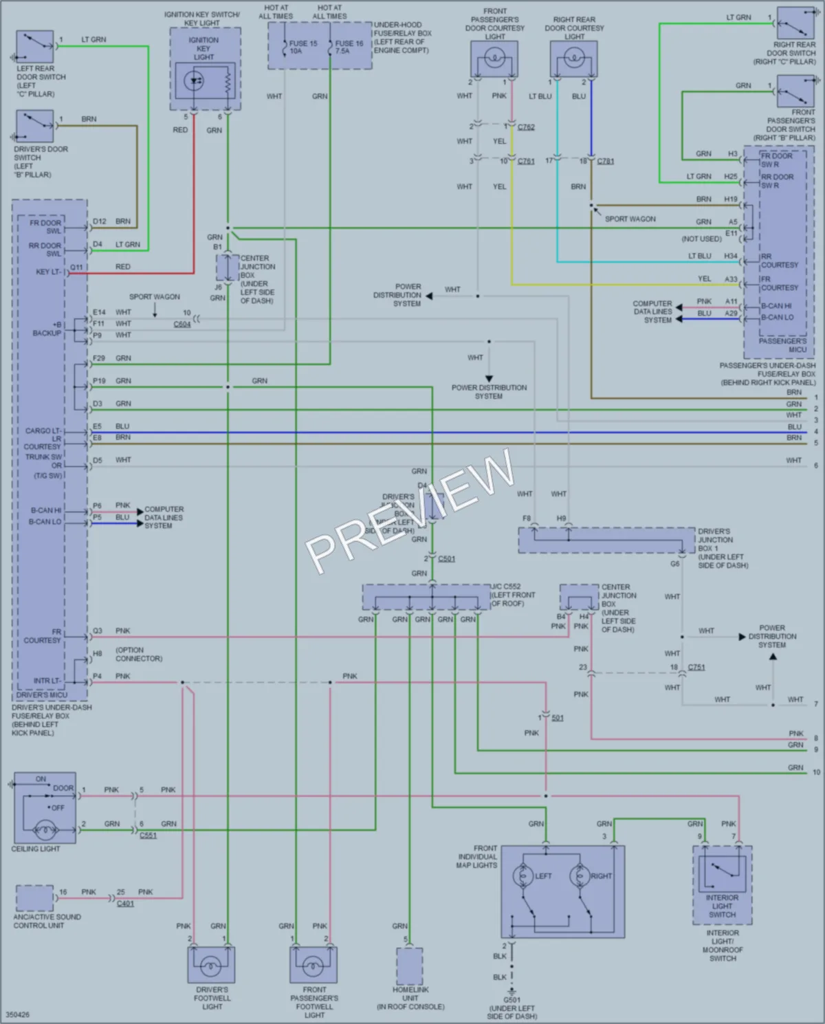 2013 Acura TSX Interior Lights wiring diagram preview