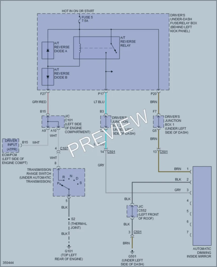 2013 Acura TSX Power Mirrors wiring diagram preview