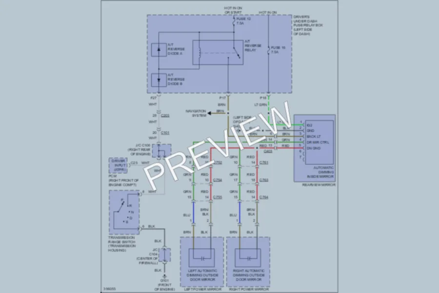 2013 Acura ZDX Power Mirrors wiring diagram preview