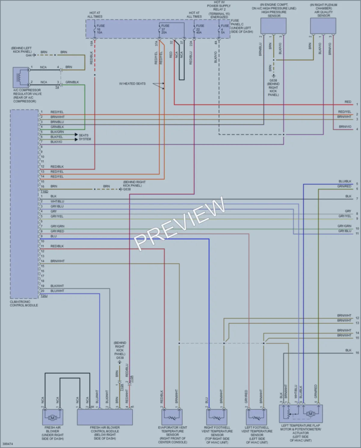 2013 Audi A3 Air Conditioning wiring diagram preview
