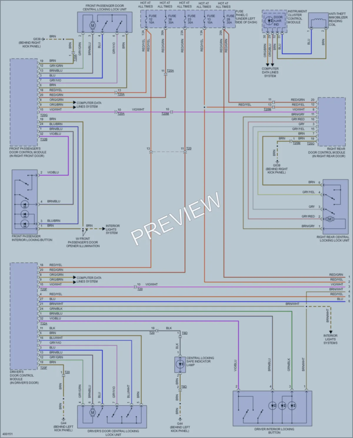 2013 Audi A3 Anti Theft wiring diagram preview