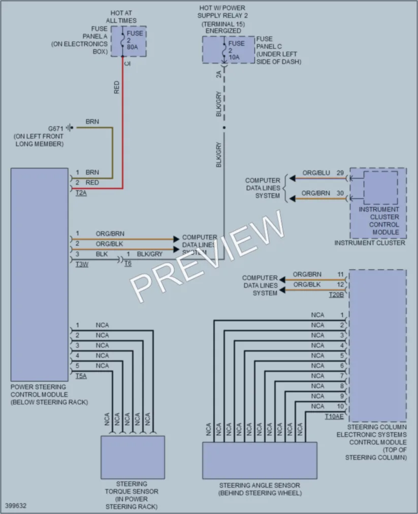 2013 Audi A3 Electronic Power Steering wiring diagram preview