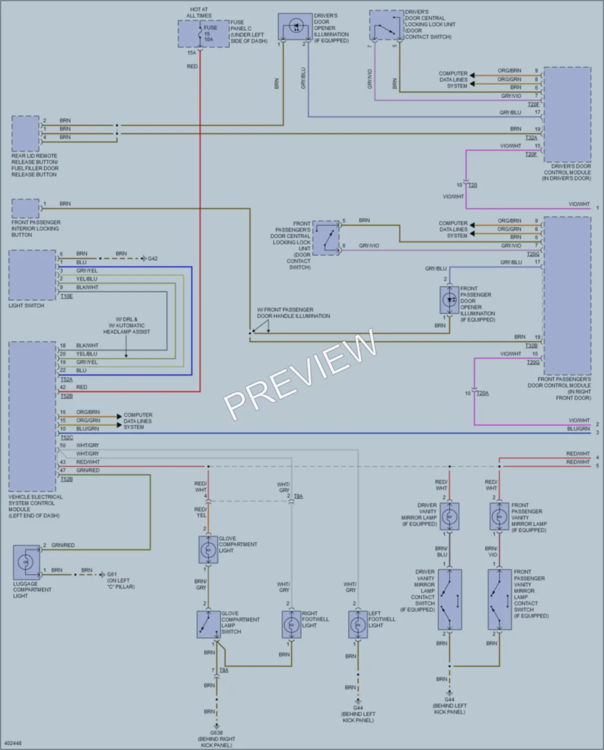 2013 Audi A3 Interior Lights wiring diagram preview