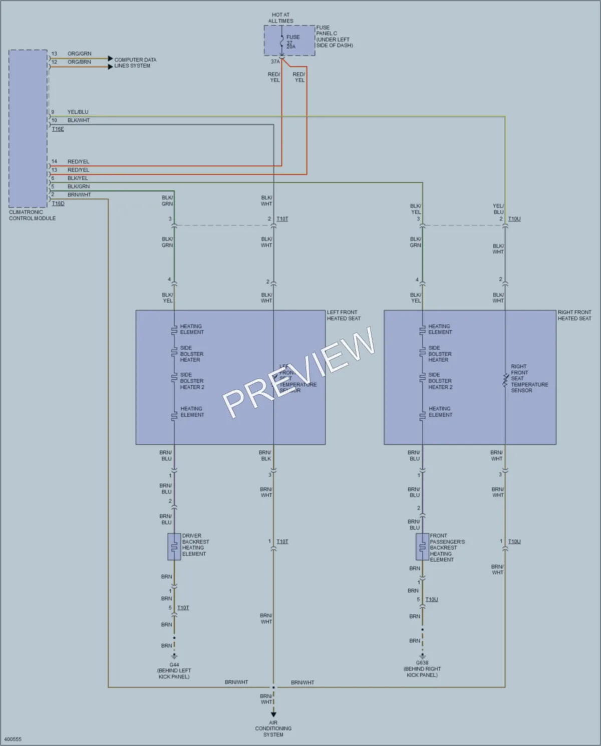 2013 Audi A3 Power Seats wiring diagram preview