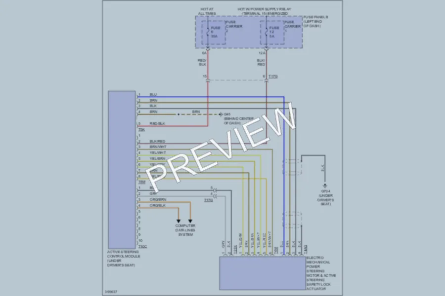 2013 Audi A6 Electronic Power Steering wiring diagram preview