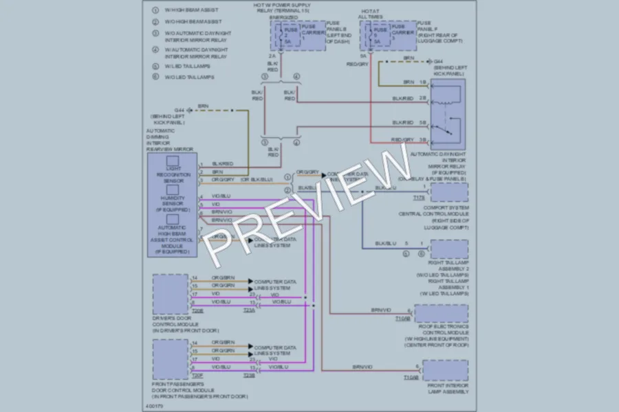 2013 Audi A6 Power Mirrors wiring diagram preview