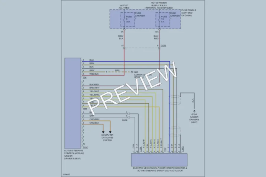 2013 Audi A7 Electronic Power Steering wiring diagram preview