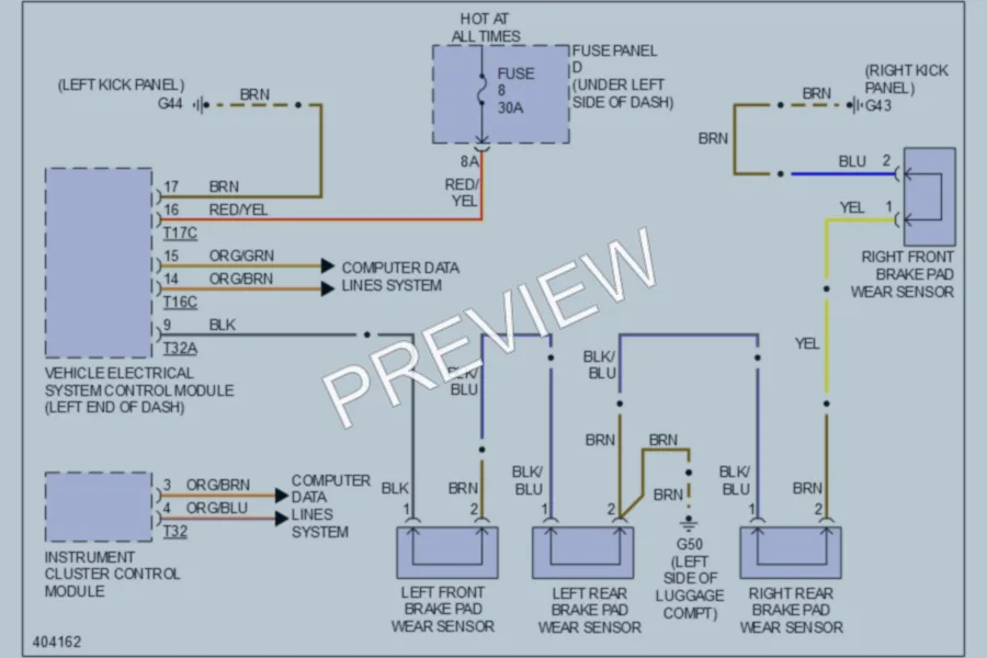 2013 Audi A7 Warning Systems wiring diagram preview