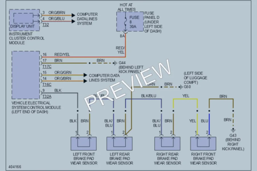 2013 Audi S6 Warning Systems wiring diagram preview