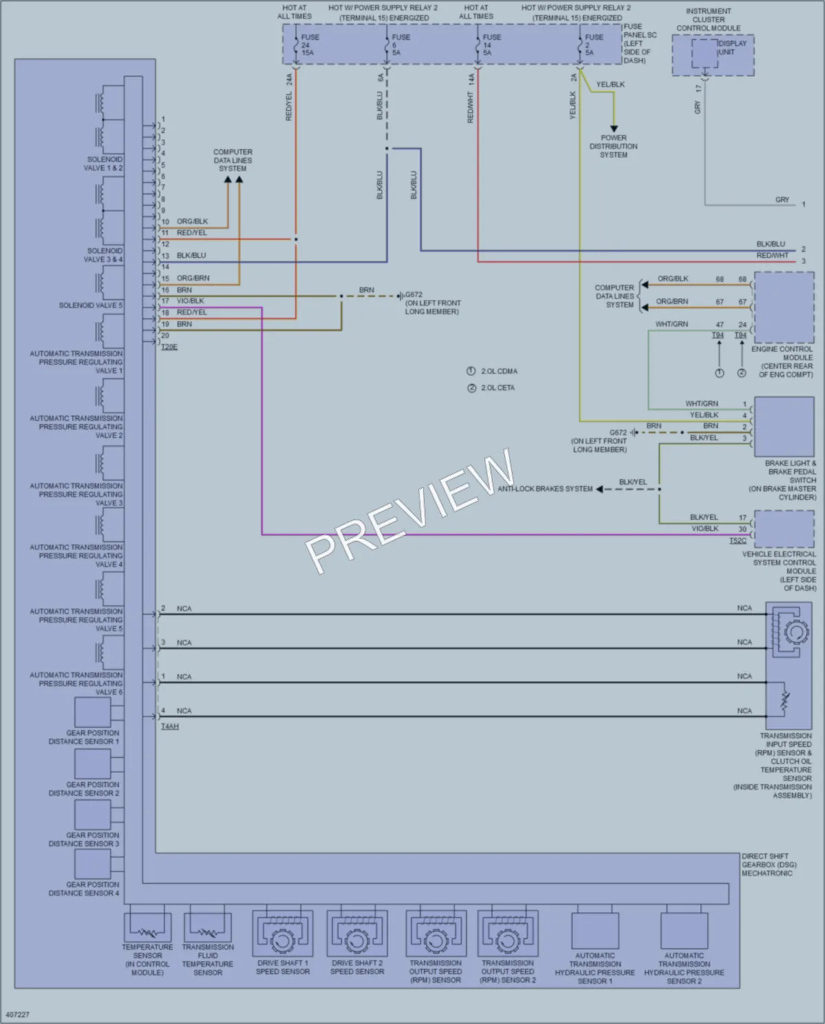 2013 Audi TTRS Transmission wiring diagram preview