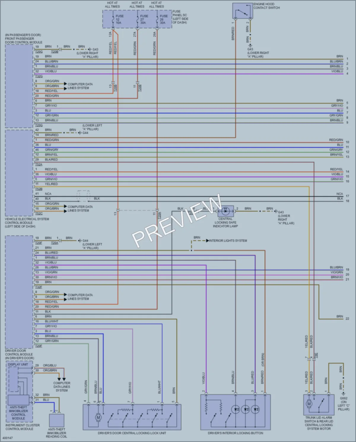 2013 Audi TTS Anti Theft wiring diagram preview