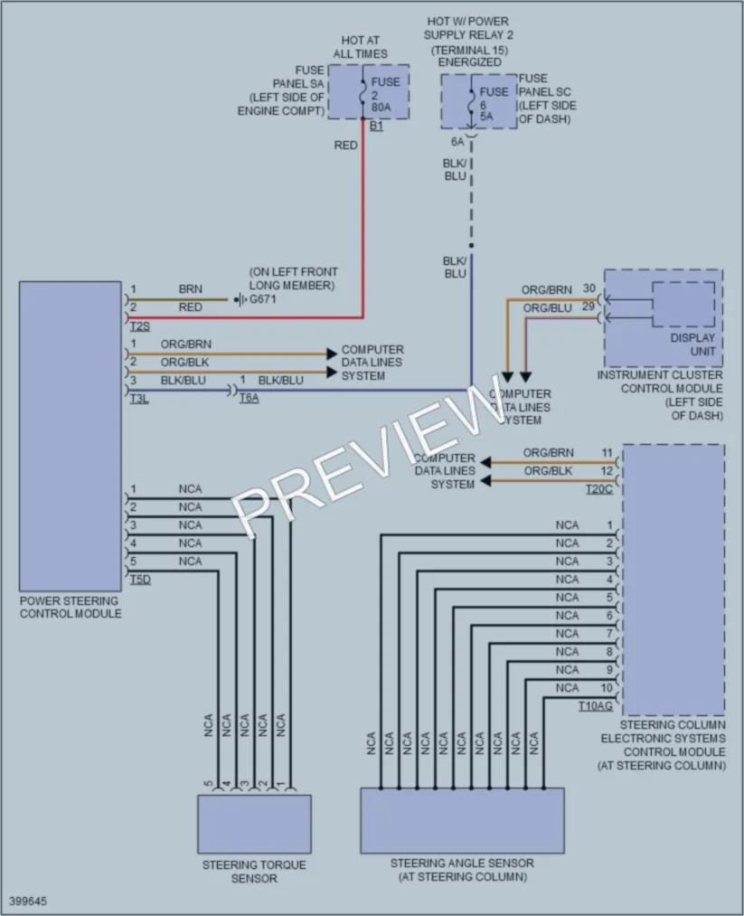 2013 Audi TTS Electronic Power Steering wiring diagram preview