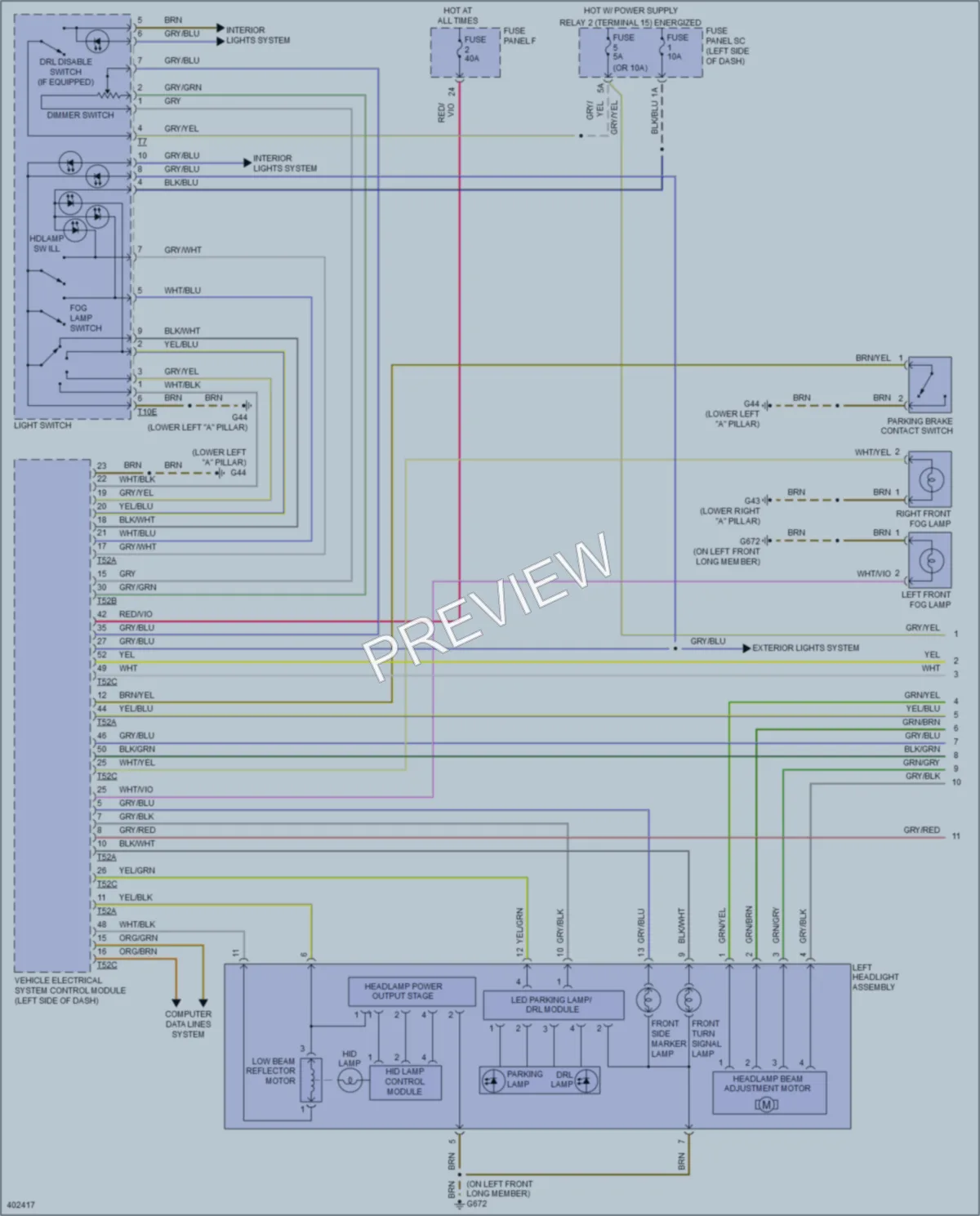 2013 Audi TTS Headlights wiring diagram preview