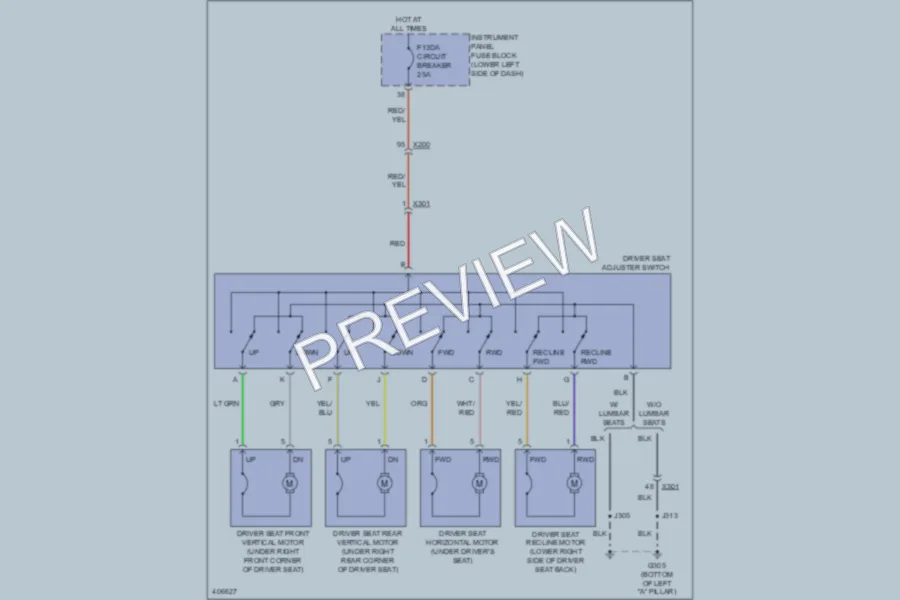 2013 Buick LaCrosse Power Seats wiring diagram preview