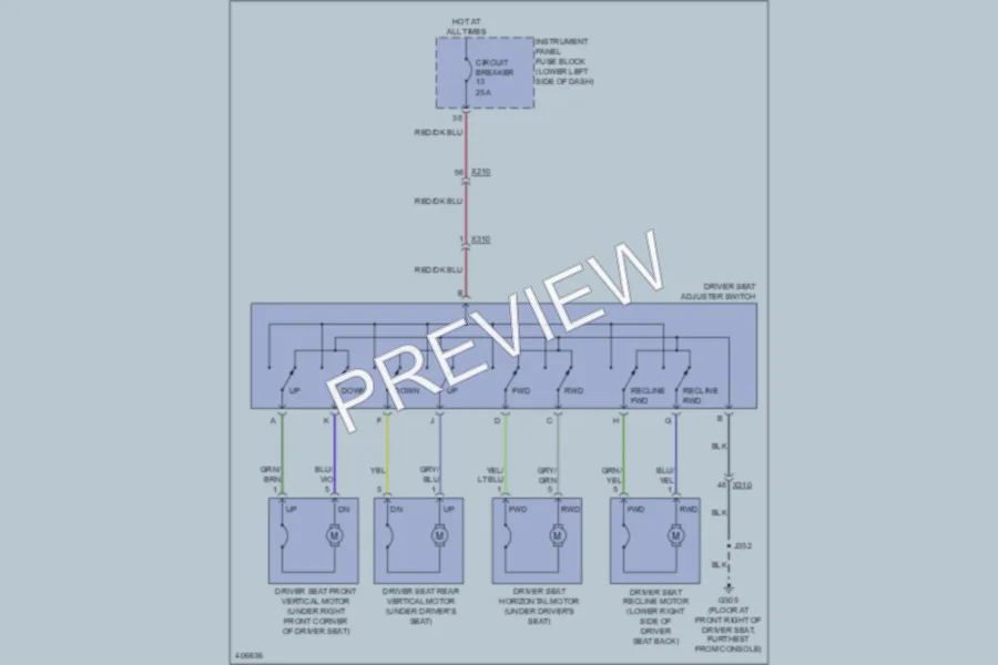 2013 Buick Regal Power Seats wiring diagram preview